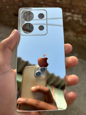 TWUAOP REDMI NOTE 13 5G ACRYLIC MIRROR BACK PANNEL Mobile Skin(Silver)