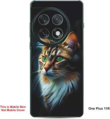 VYBE The Smart Choice One Plus 11R Cat Embossed Mobile Skin(Light Slate Grey 33)