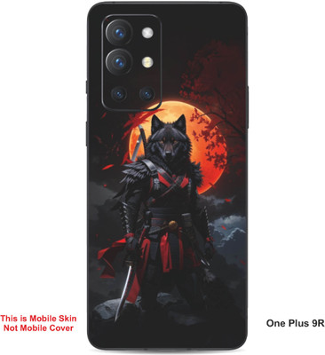 VYBE The Smart Choice One Plus 9R Wolf Embossed Mobile Skin(Red & Orange 27)