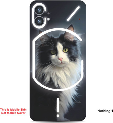 VYBE The Smart Choice Nothing 1 Cat Embossed Mobile Skin(Deep Black 5)