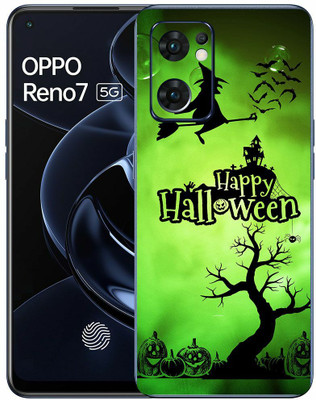 FCS Oppo Reno7 5G Printed Back Skin: Halloween Mobile Skin(Halloween Skin)