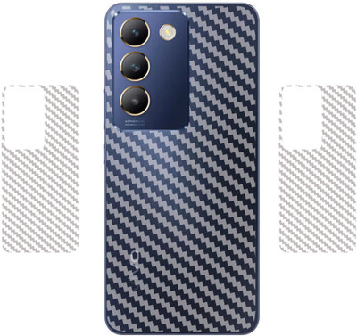 SHIVATRIX VIVO Y200E 5G::, 3D CARBON FIBER BACK LAMINATION, (PACK OF 2) Mobile Skin(Transparent)