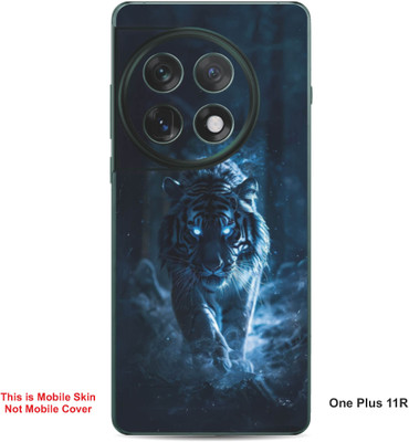 VYBE The Smart Choice One Plus 11R Tiger Embossed Mobile Skin(Blue & Black 33)