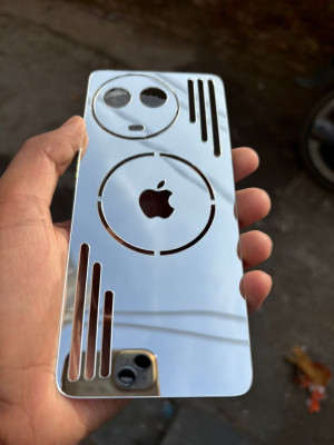 TWUAOP REALME 11X 5G ACRYLIC MIRROR BACK PANNEL MERO APPLE Mobile Skin(Silver)