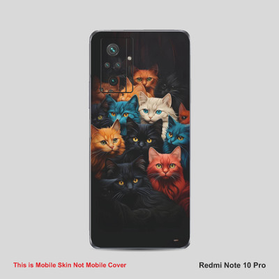 VYBE The Smart Choice Redmi Note 10Pro Cat Mobile Skin Mobile Skin(Bluish Purple A30)