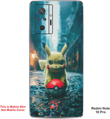 VYBE The Smart Choice Redmi Note 10 Pro Pikachu Embossed Mobile Skin(Dark Beige A1)