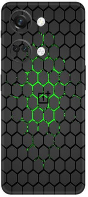 Vcare GadGets One Plus Nord 3 5G Black Green Honey Comb L.jpg Mobile Skin(Multicolor)