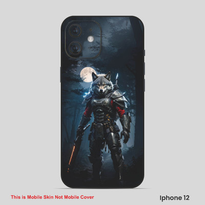 VYBE The Smart Choice iPhone 12 Wolf Embossed Mobile Skin(Denim Blue 10)