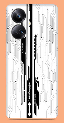 SkinoMania Realme 10 pro + 5g Mobile Skin(B&W White-CyberPunk)