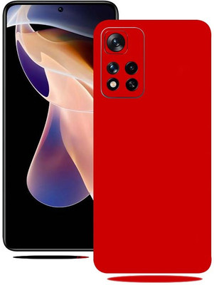 BugguSkin Redmi Note 11 T 5G, Red Matte, xiaomi note 11t 5g Mobile Skin(Ultra Super Red Matte Skin With High Matte Finish)