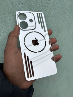 TWUAOP OPPO A3X 5G MIRROR BACK PANNEL ACRYLIC SHEET MERO APPLE Mobile Skin(Silver)