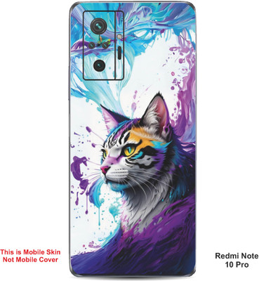 VYBE The Smart Choice Redmi Note 10 Pro Cat Embossed Mobile Skin(Light Plum 18)
