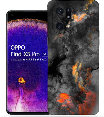 Skinex Oppo Find x5 pro 5g, Black Cloud Mobile Skin(Multicolor Mobile Skin With camera protector (Back + Camera + Side))