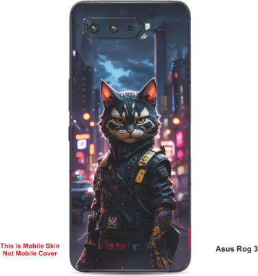 VYBE The Smart Choice Asus Rog 3 Leopard Embossed Mobile Skin(Dirty Blue 3)