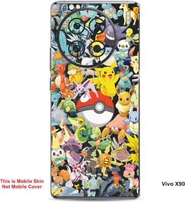 VYBE The Smart Choice Vivo X90 Pokemon Embossed Mobile Skin(Sun Yellow Multi B14)