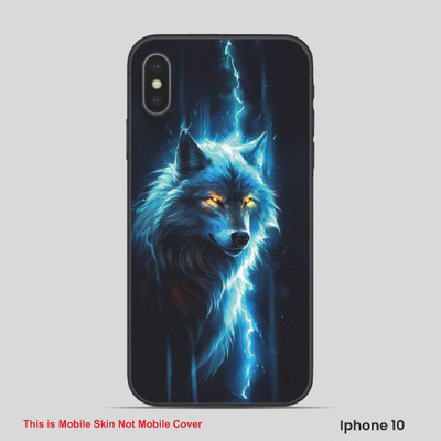 VYBE The Smart Choice iPhone 10 Wolves Embossed Mobile Skin(Power Blue 1)