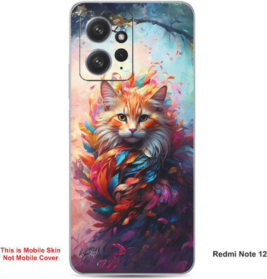 VYBE The Smart Choice Redmi Note 12 Cat Embossed Mobile Skin(Powder Blue 21)