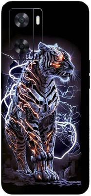yug emporium OPPO A57, A77 4G 3D BLACK PANTHER DESIGN PATTERN THEME BACK SKIN STICKERS Mobile Skin(Black)