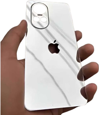 Mokteck OPPO RENO 10 PRO 5G SILVER Glossy GOLD Glass Finish Back Panel Skin with Logo Mobile Skin(Silver)