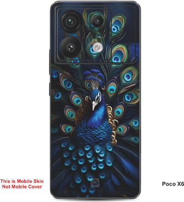 VYBE The Smart Choice Poco X6 Wolf Embossed Mobile Skin(Curious Blue 1)