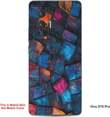 VYBE The Smart Choice Vivo X70 Pro Art Embossed Mobile Skin(Peacock Blue 13)