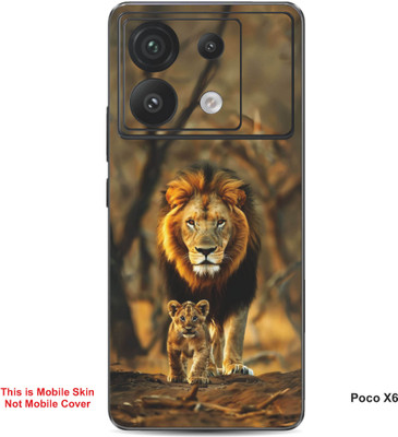 VYBE The Smart Choice Poco X6 Wolf Embossed Mobile Skin(Flush Mahogay 1)