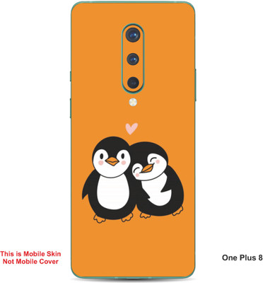 VYBE The Smart Choice One Plus 8 Penguin Embossed Mobile Skin(Fire Orange 17)