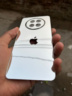 TWUAOP REALME 13 PLUS 5G MIRROR BACK PANNEL ACRYLIC SHEET APPLE Mobile Skin(Silver)