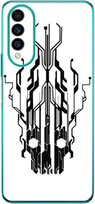 FCS Huawei nova 8 SE Printed Back skin Mobile Skin(Digital Flaming Cyber Skull White)