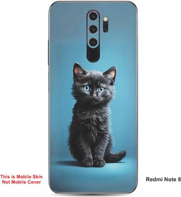 VYBE The Smart Choice Redmi Note 8 Cat Embossed Mobile Skin(Black & Blue 15)
