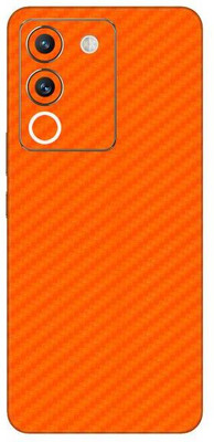 Vcare GadGets Vivo Y200 5G Mobile Skin(Fiber Carbon Orange)
