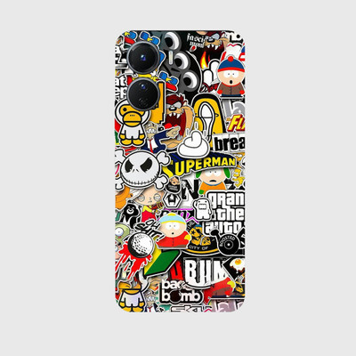 yug emporium VIVO Y16, Y56 5G 3D DIAMOND MODERN MULTI DESIGN PATTERN Mobile Skin(Black)
