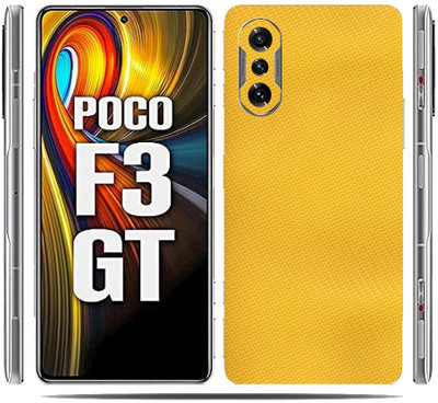 BugguSkin POCO F3 GT 5G, Yellow Carbon Fiber, poco f3 gt 5g Mobile Skin(Ultra Super Yellow Carbon Fiber Skin With High Matte Finish.Boom)