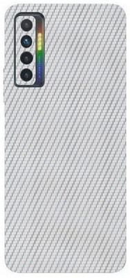 TJ CREATION Tecno Camon 17 Mobile Skin(Ultra Super Silver carbon fibre Skin With High Matte Finish.)