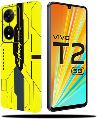 Mclaxa Vivo T2 5G, Yellow Cyberpunk 3 Mobile Skin(Yellow Cyberpunk 3 Skin With Back,Front & Sides Skin)