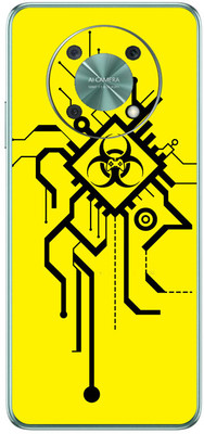 FCS Huawei nova Y90 Printed Back skin Mobile Skin(Digital Flaming Cyber Skull White)