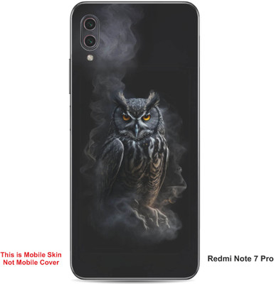 VYBE The Smart Choice Redmi Note 7 Pro Owl Embossed Mobile Skin(Dark Black 11)