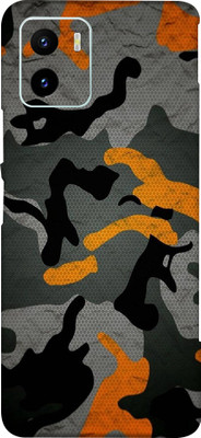 TJ CREATION Vivo Y15c 5g Mobile Skin(Ultra Super Camouflage Military Orange Skin With High Matte Finish.)