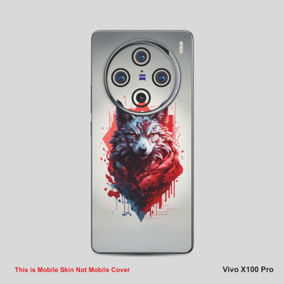 VYBE The Smart Choice Vivo X100 Pro Wolf Mobile Skin(Dusty Grey, Pastel Red A14)