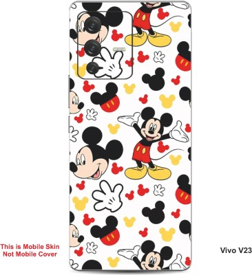 VYBE The Smart Choice Vivo V23 Mickey Mouse Embossed Mobile Skin(Milk White, Black B18)