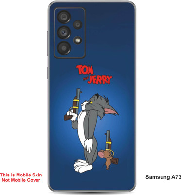 VYBE The Smart Choice Samsung A73 Tom & Jerry Embossed Mobile Skin(Fun Blue 3)