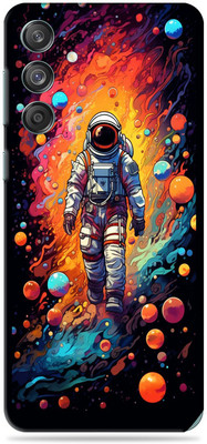 WeCre8 Skin's Samsung Galaxy M55 5G Premium Vinyl Mobile Skin (Multicolor) Mobile Skin(astronaut walking with planets)