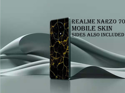 TJ CREATION Realme Narzo 70 5G Mobile Skin(Ulltra Super Coal Black Leather Skin With High Matte Finish., Mobile Skin (Back+Side+Camera))