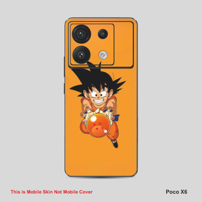 VYBE The Smart Choice Poco X6 Goku Mobile Skin Mobile Skin(Cyan Blue, Red, Yellow A15)