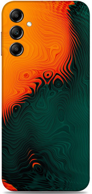 SkinoMania SAMSUNG Galaxy A14 5G Mobile Skin(Multicolor Orange-green-Abstract)