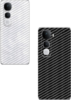 candeal mart (Pack of 2) vivo Y400 Pro 5G Back skin sticker / Vinyl wrap / film Mobile Skin(Carbon Fiber 3D ,Transparent Black)