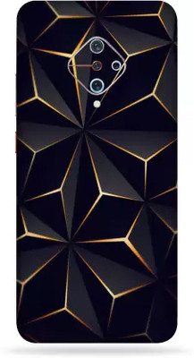 TJ CREATION Vivo S1 Pro Mobile Skin(Ultra Super Black Abstract shape Skin With High Mattte Finish.)