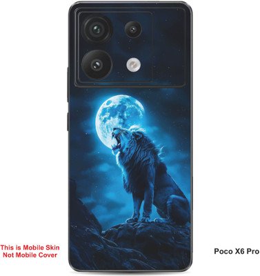 VYBE The Smart Choice Poco X6 Pro Lion Embossed Mobile Skin(Water Blue 2)