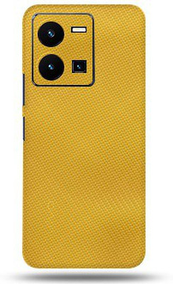 Mclaxa Yellow Carbon Fiber For Vivo Y35 4g Back Skin, Yellow Carbon Fiber, Vivo Y35 4G Mobile Skin(Yellow Carbon Fiber Matte Finish Skin With Super Matte Finish)