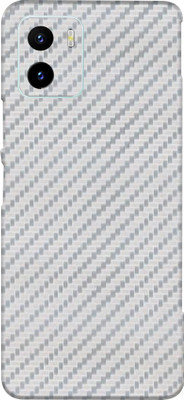 TJ CREATION Vivo Y15c 5g Mobile Skin(Ultra Super Silver Carbon Fibre Skin With High Matte Finish.)
